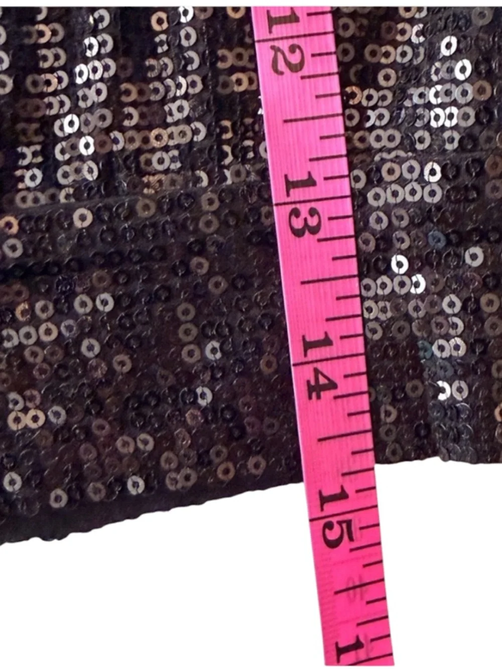 MICHAEL KORS Black Sequin Strapless Fitted Tube Top Size Small